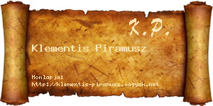 Klementis Piramusz névjegykártya